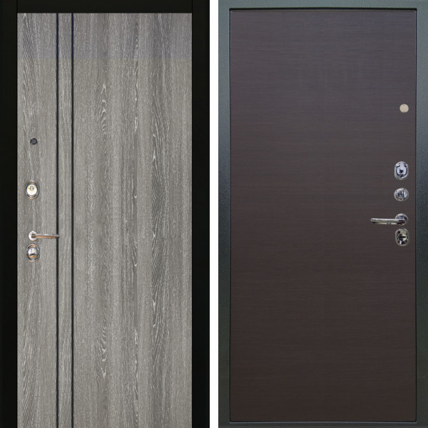Входная дверь Аргус ЛЮКС 3К Гейджи Орех мраморный + Элегант Венге горизонт