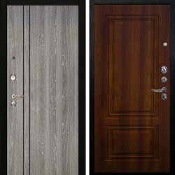 Входная дверь Аргус ЛЮКС 3К Гейджи Орех мраморный + Элион Дуб рустикальный