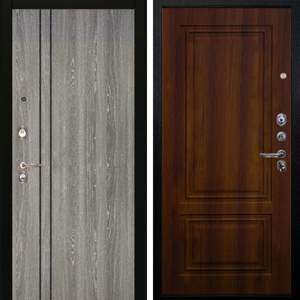 Входная дверь Аргус ЛЮКС 3К Гейджи Орех мраморный + Элион Дуб рустикальный