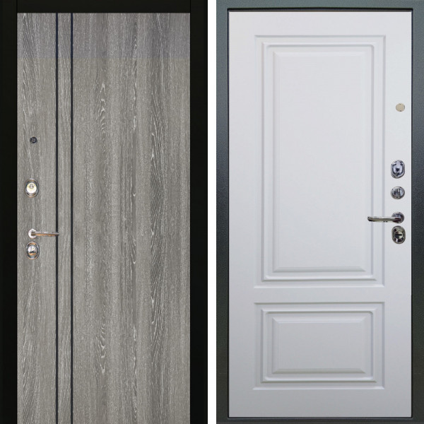 Входная дверь Аргус ЛЮКС 3К Гейджи Орех мраморный + Элион Софт милк