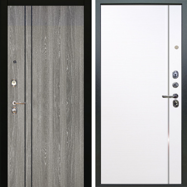 Входная дверь Аргус ЛЮКС 3К Гейджи Орех мраморный + Гауда Роял вуд белый