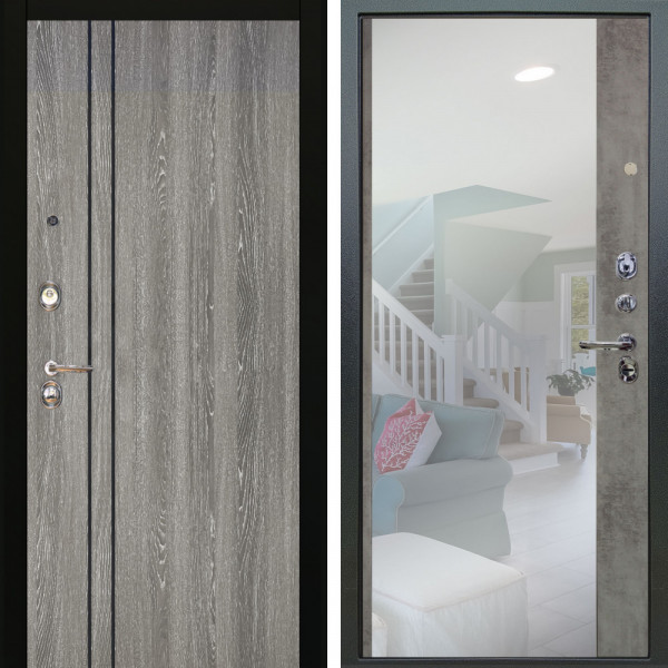 Входная дверь Аргус ЛЮКС 3К Гейджи Орех мраморный + Магнум Светлый бетон