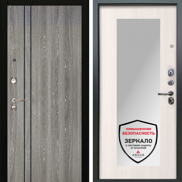 Входная дверь Аргус ЛЮКС 3К Гейджи Орех мраморный + Милли Ларче светлый