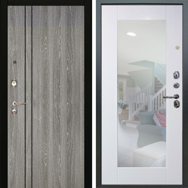 Входная дверь Аргус ЛЮКС 3К Гейджи Орех мраморный + Милли Роял вуд белый