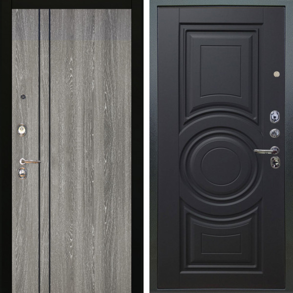 Входная дверь Аргус ЛЮКС 3К Гейджи Орех мраморный + Могадиш Черный софт