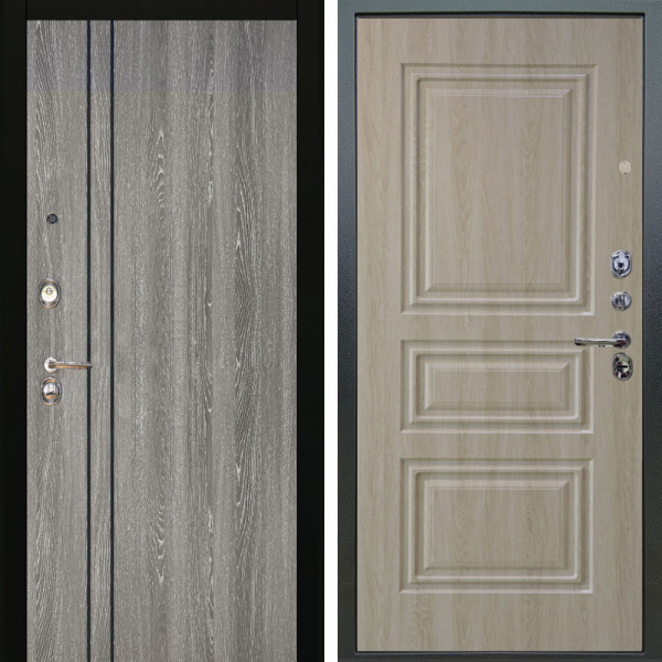 Входная дверь Аргус ЛЮКС 3К Гейджи Орех мраморный + Скиф Дуб филадельфия крем