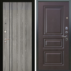 Входная дверь Аргус ЛЮКС 3К Гейджи Орех мраморный + Скиф Горький шоколад