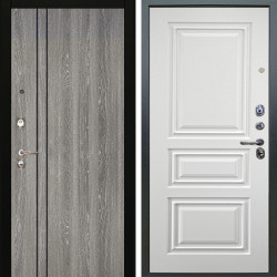 Входная дверь Аргус ЛЮКС 3К Гейджи Орех мраморный + Скиф Софт милк