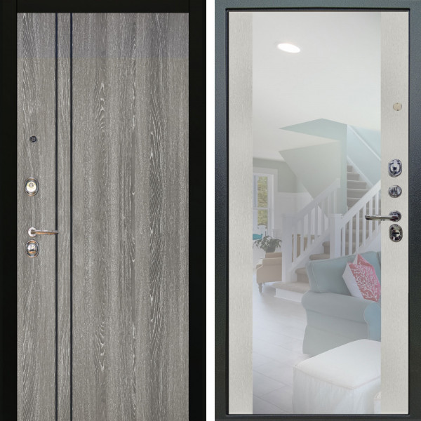 Входная дверь Аргус ЛЮКС 3К Гейджи Орех мраморный + Вояж Белое дерево