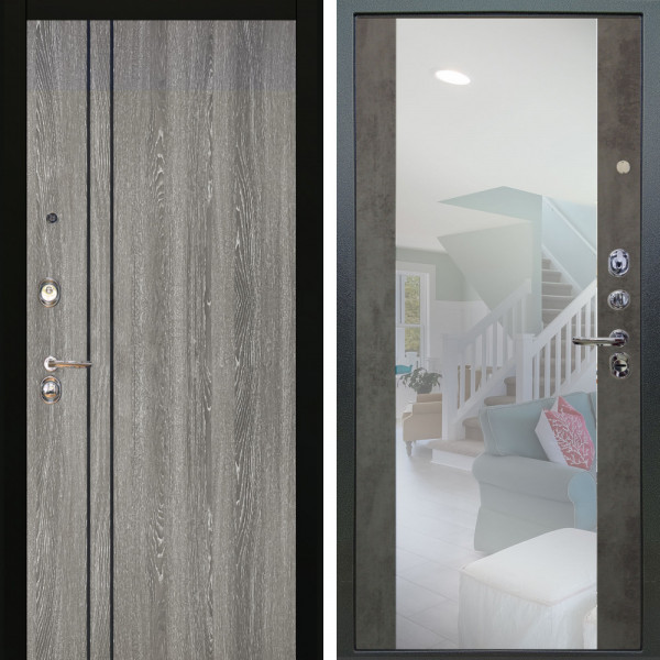 Входная дверь Аргус ЛЮКС 3К Гейджи Орех мраморный + Вояж Светлый бетон