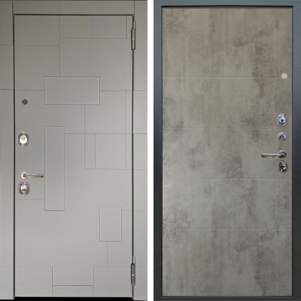 Входная дверь Аргус ЛЮКС 3К Корсо Силк флай + Агат Светлый бетон