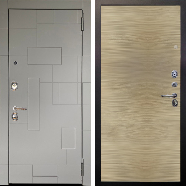 Входная дверь Аргус ЛЮКС 3К Корсо Силк флай + Элегант Дорс светлый горизонт