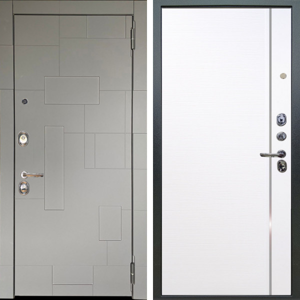 Входная дверь Аргус ЛЮКС 3К Корсо Силк флай + Гауда Роял вуд белый