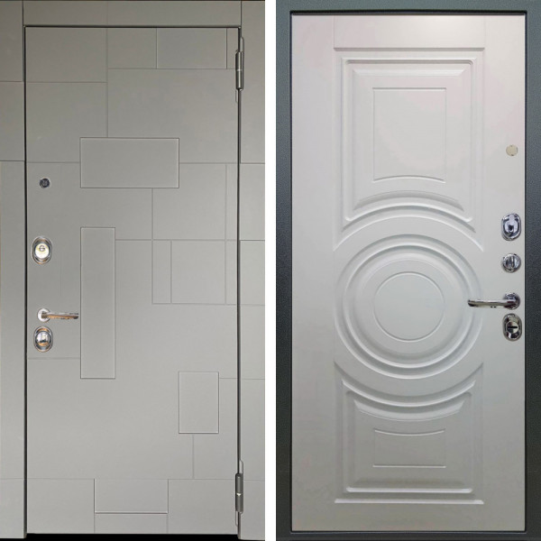 Входная дверь Аргус ЛЮКС 3К Корсо Силк флай + Могадиш Софт милк