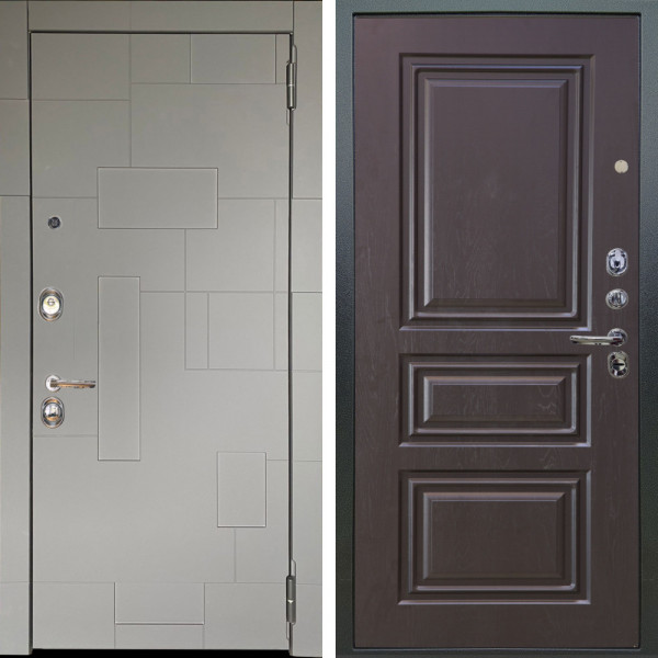 Входная дверь Аргус ЛЮКС 3К Корсо Силк флай + Скиф Горький шоколад