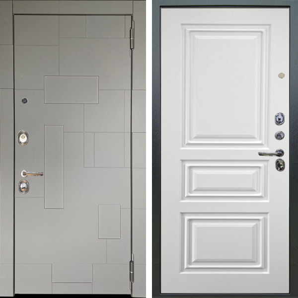 Входная дверь Аргус ЛЮКС 3К Корсо Силк флай + Скиф Софт милк