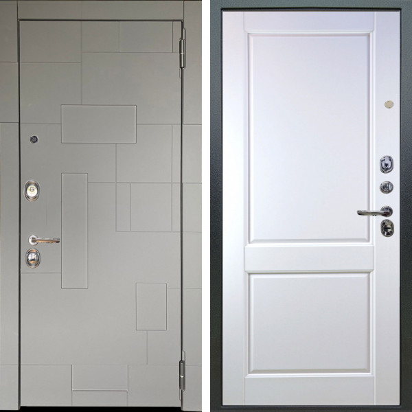 Входная дверь Аргус ЛЮКС 3К Корсо Силк флай + Соренто Белая эмаль