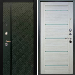 Входная дверь Аргус ЛЮКС 3К Ланцет Олива софт + Александра Белая лиственница