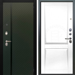 Входная дверь Аргус ЛЮКС 3К Ланцет Олива софт + Ариана Белая эмаль