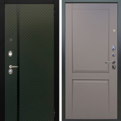Входная дверь Аргус ЛЮКС 3К Ланцет Олива софт + Ариана Серая эмаль