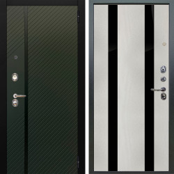 Входная дверь Аргус ЛЮКС 3К Ланцет Олива софт + Дуэт Белое дерево вставки Кензо