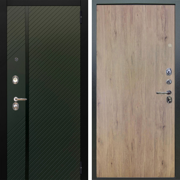 Входная дверь Аргус ЛЮКС 3К Ланцет Олива софт + Элегант Рустик соломенный