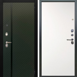 Входная дверь Аргус ЛЮКС 3К Ланцет Олива софт + Элегант Софт милк