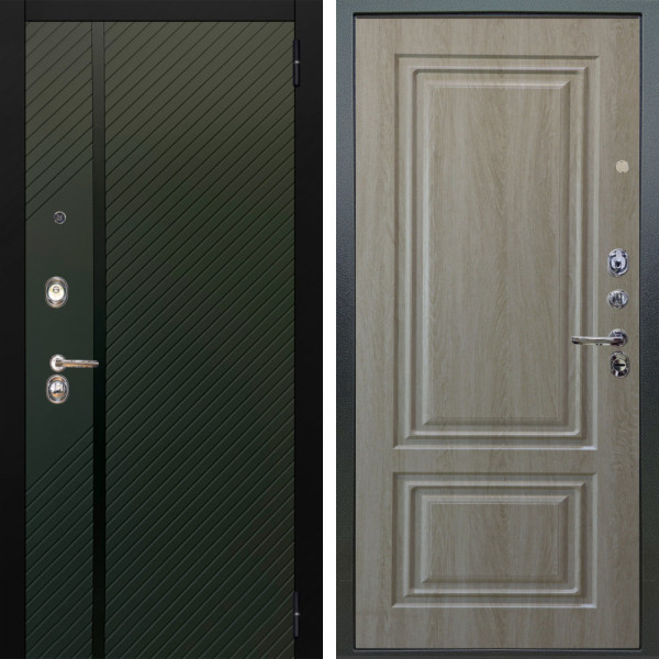 Входная дверь Аргус ЛЮКС 3К Ланцет Олива софт + Элион Дуб филадельфия крем