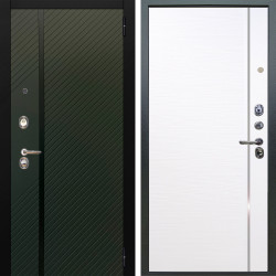 Входная дверь Аргус ЛЮКС 3К Ланцет Олива софт + Гауда Роял вуд белый