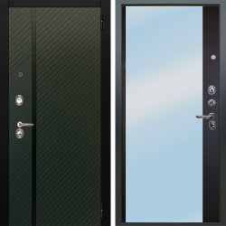 Входная дверь Аргус ЛЮКС 3К Ланцет Олива софт + Магнум Черный софт