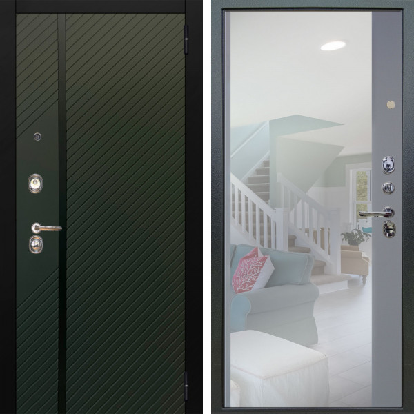 Входная дверь Аргус ЛЮКС 3К Ланцет Олива софт + Магнум Силк маус