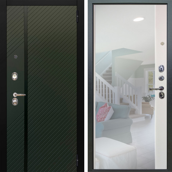 Входная дверь Аргус ЛЮКС 3К Ланцет Олива софт + Магнум Софт милк