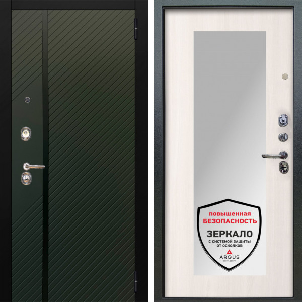 Входная дверь Аргус ЛЮКС 3К Ланцет Олива софт + Милли Ларче светлый