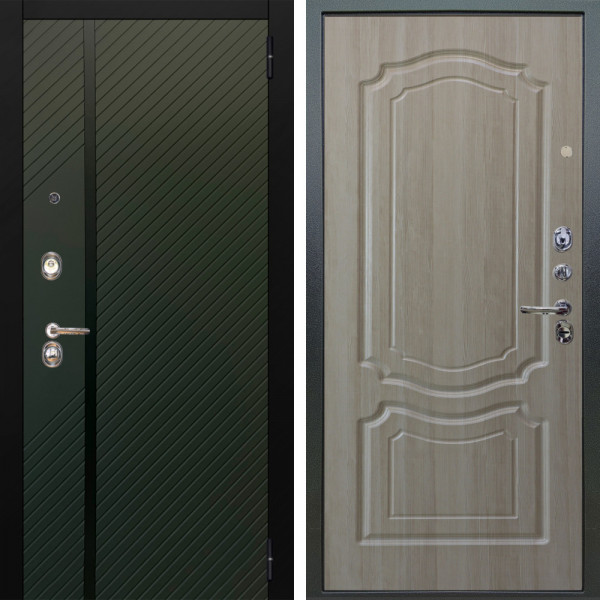 Входная дверь Аргус ЛЮКС 3К Ланцет Олива софт + Мишель Ларче светлый