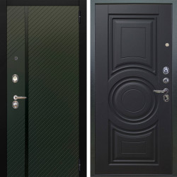Входная дверь Аргус ЛЮКС 3К Ланцет Олива софт + Могадиш Черный софт