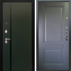 Входная дверь Аргус ЛЮКС 3К Ланцет Олива софт + Соло Антрацит софт