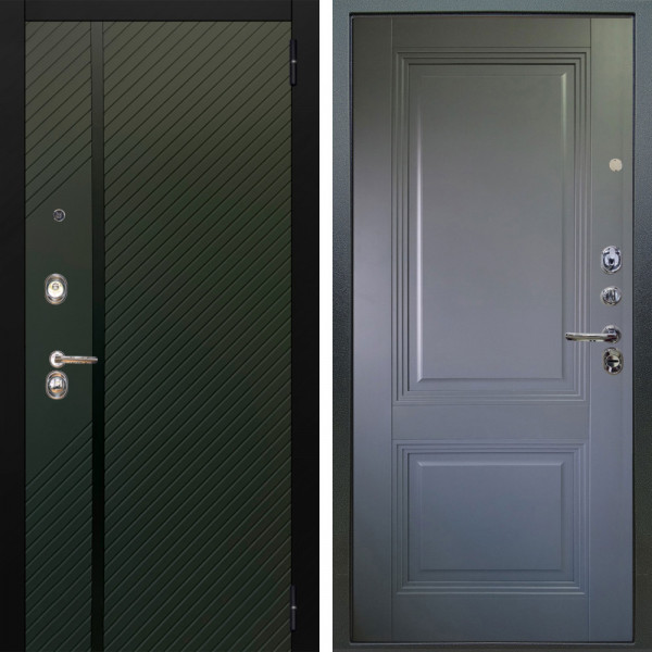 Входная дверь Аргус ЛЮКС 3К Ланцет Олива софт + Соло Антрацит софт