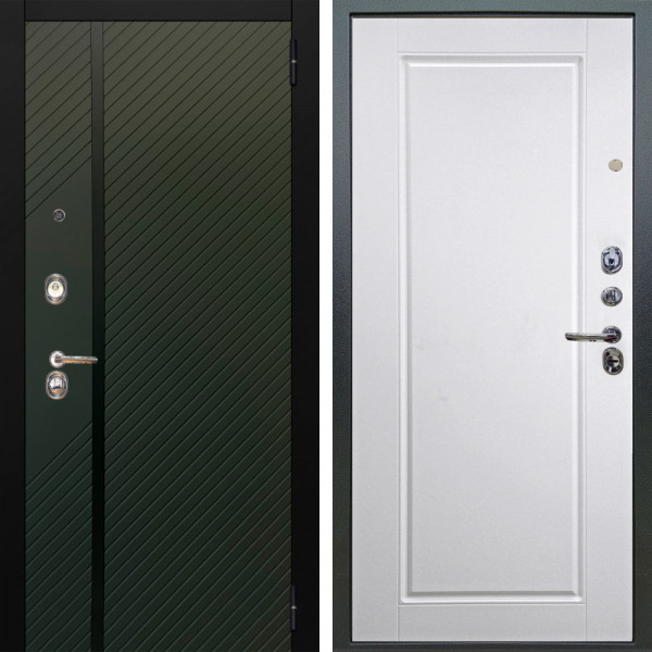 Входная дверь Аргус ЛЮКС 3К Ланцет Олива софт + Тревор Софт милк