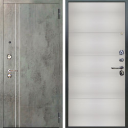 Входная дверь Аргус ЛЮКС 3К Лофт Темный бетон + Агат Вельвет белый горизонт