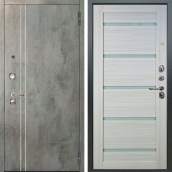 Входная дверь Аргус ЛЮКС 3К Лофт Темный бетон + Александра Белая лиственница