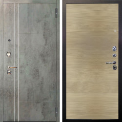 Входная дверь Аргус ЛЮКС 3К Лофт Темный бетон + Элегант Дорс светлый горизонт