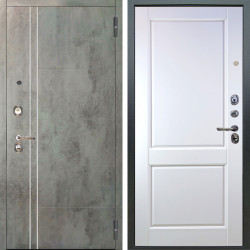 Входная дверь Аргус ЛЮКС 3К Лофт Темный бетон + Соренто Белая эмаль