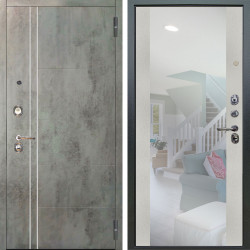 Входная дверь Аргус ЛЮКС 3К Лофт Темный бетон + Вояж Белое дерево