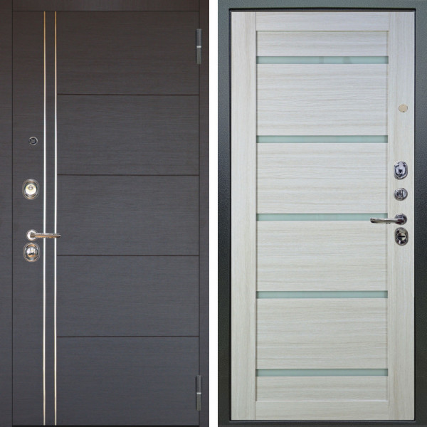 Входная дверь Аргус ЛЮКС 3К Лофт Венге горизонт + Александра Белая лиственница
