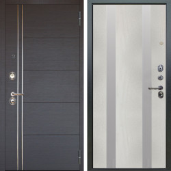 Входная дверь Аргус ЛЮКС 3К Лофт Венге горизонт + Дуэт Белое дерево вставки Изабель