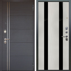 Входная дверь Аргус ЛЮКС 3К Лофт Венге горизонт + Дуэт Белое дерево вставки Кензо