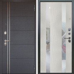 Входная дверь Аргус ЛЮКС 3К Лофт Венге горизонт + Дуэт белое дерево вставки Николь