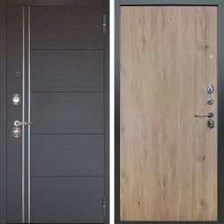 Входная дверь Аргус ЛЮКС 3К Лофт Венге горизонт + Элегант Рустик соломенный