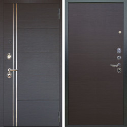 Входная дверь Аргус ЛЮКС 3К Лофт Венге горизонт + Элегант Венге горизонт