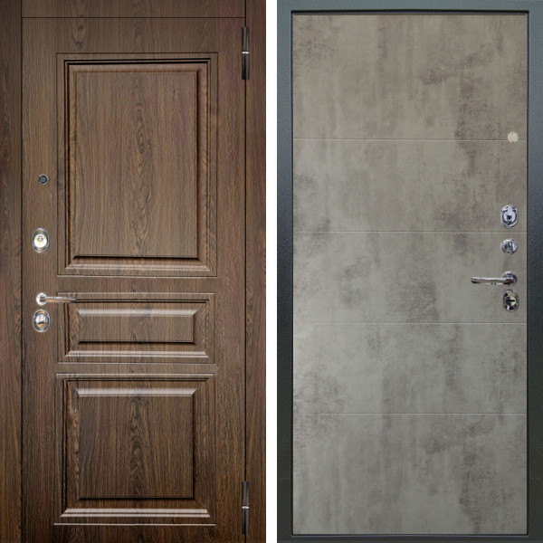 Входная дверь Аргус ЛЮКС 3К Магистр Дуб кантри + Агат Светлый бетон